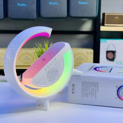 G Shaped Rgb Light Table Lamp With Wireless Charger Bluetooth Speaker With Wireless Charging Bt2301