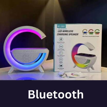 G Shaped Rgb Light Table Lamp With Wireless Charger Bluetooth Speaker With Wireless Charging Bt2301