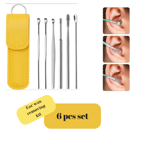 Ear Wax Cleaning Kit, 6 Pcs Ear Pick Tools, Wax Removal Kit, Ear Cleaning Tool Set, Spring Earwax Cleaner Tool Ear Wax Remover( Random Color)