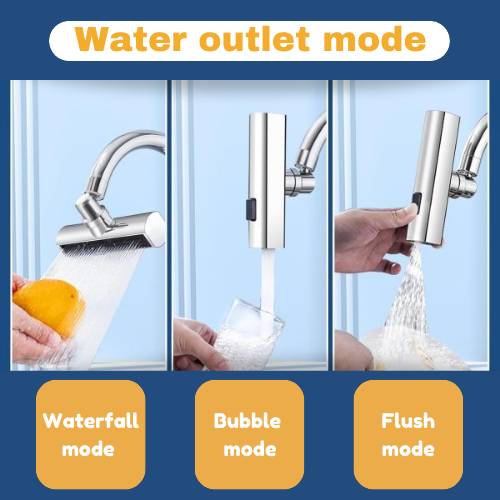 Multifunctional Kitchen Sink Waterfall Faucet Pressurized Shower Bubbler Splash-proof 4 Modes Spout Bathroom Basin Tap Extender Adapter