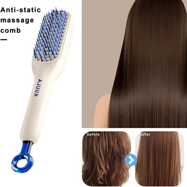 Self Cleaning Magic Hair Brush, One-click Cleaning Telescopic Hair Comb – (random Color) ( Without Box )