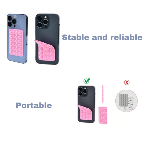 Square Single Side Suction Cups Cell Phone Holder Universal Leather Case Silicone Pad (random Colour)