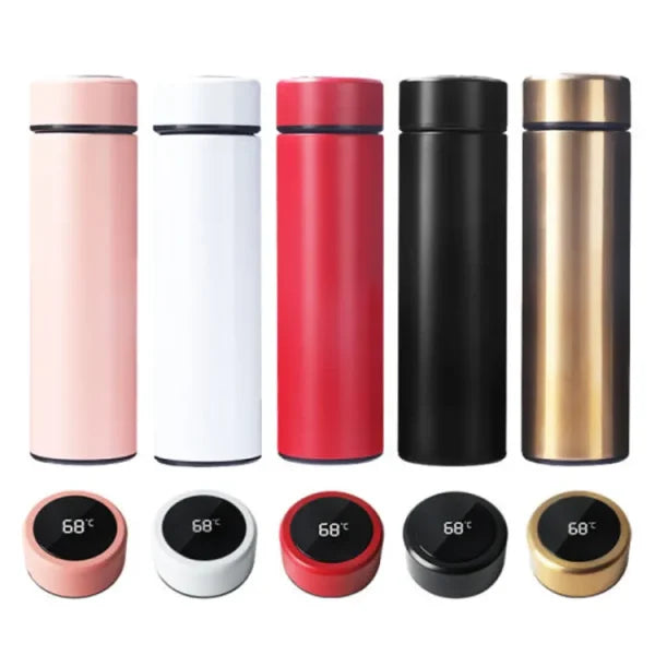 Temperature Display Vacuum Insulated Water Bottle Thermo Flask Made Of Premium Stainless Steel Coffee Cup (random Color)( 500ml )