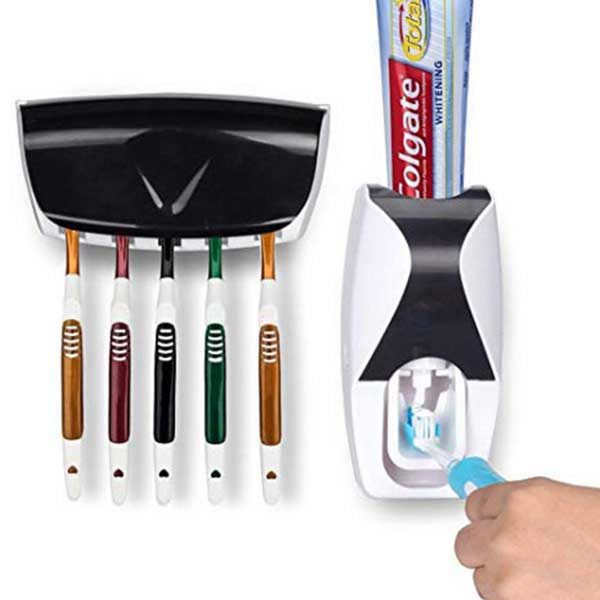 Toothbrush Dispenser – Automatic Toothpaste Squeezer And Holder Set