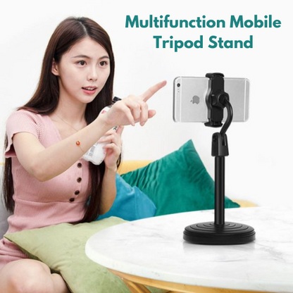 Multifunction Mobile Tripod Stand Mini Tripod Stand Mobile Holder Adjustable Height & Angle Phone Holder